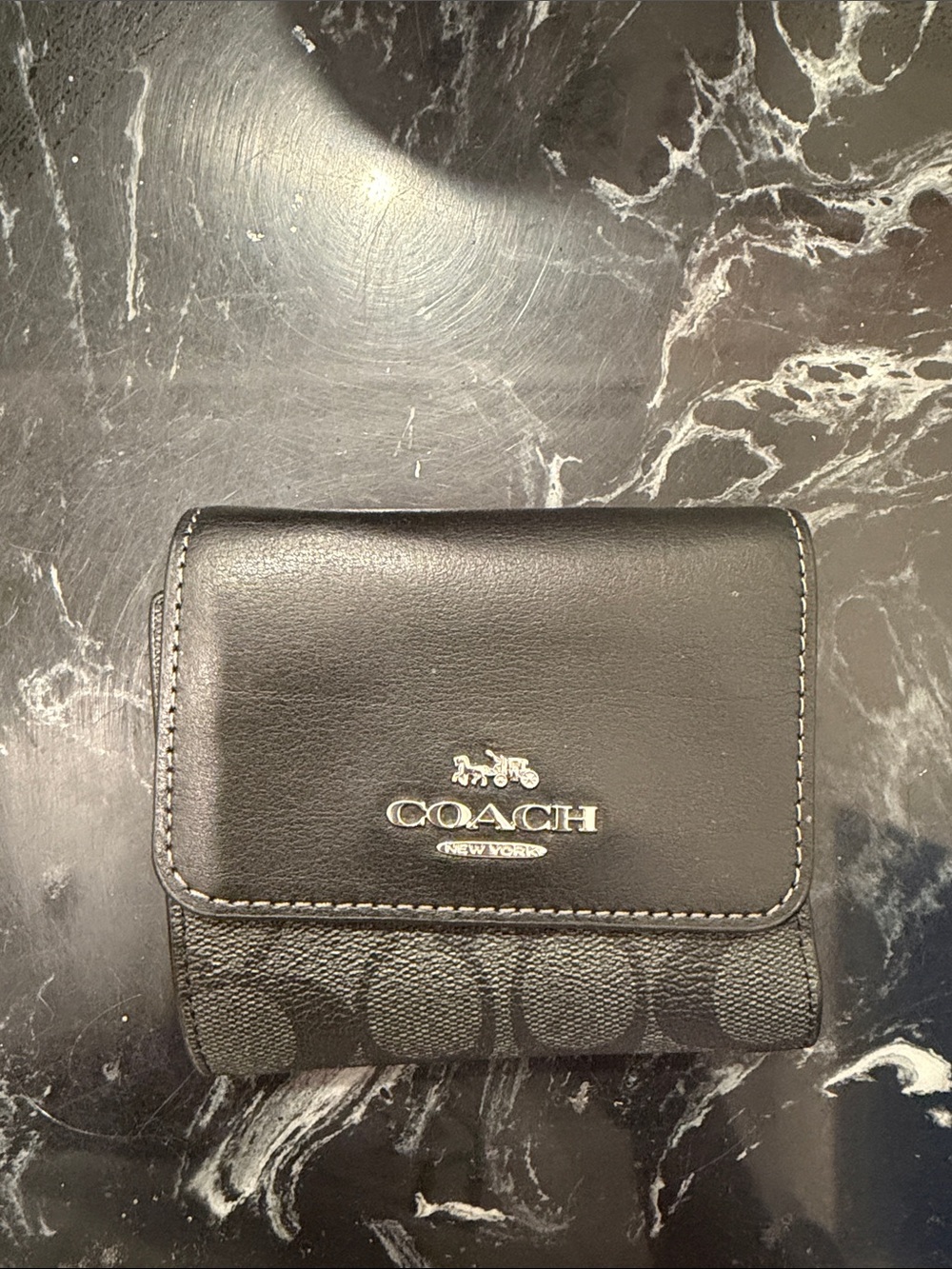 Authentic Coach Black and dusty purple Trifold